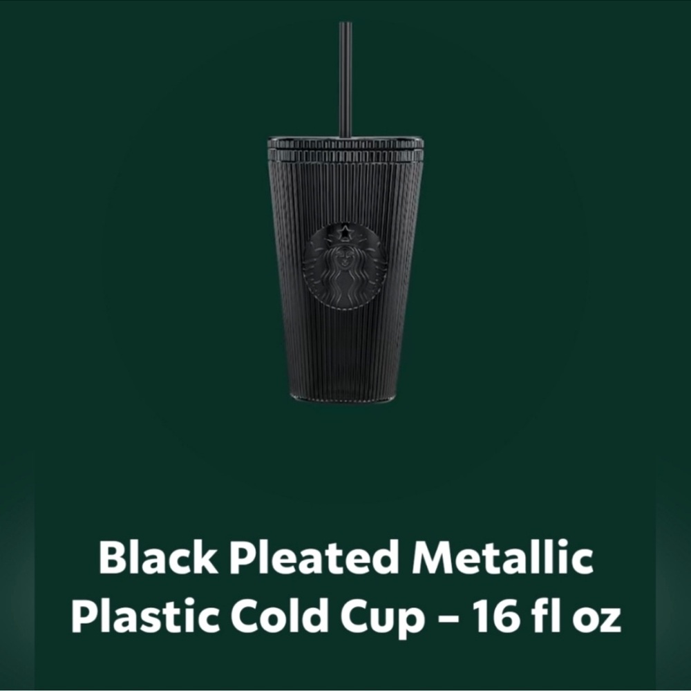 Starbucks Black Pleated Metallic Cold Cup
